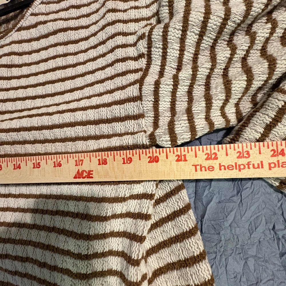 Show Me Your Mumu Sweater striped brown and white Comfy Cozy oversized soft - Picture 10 of 12